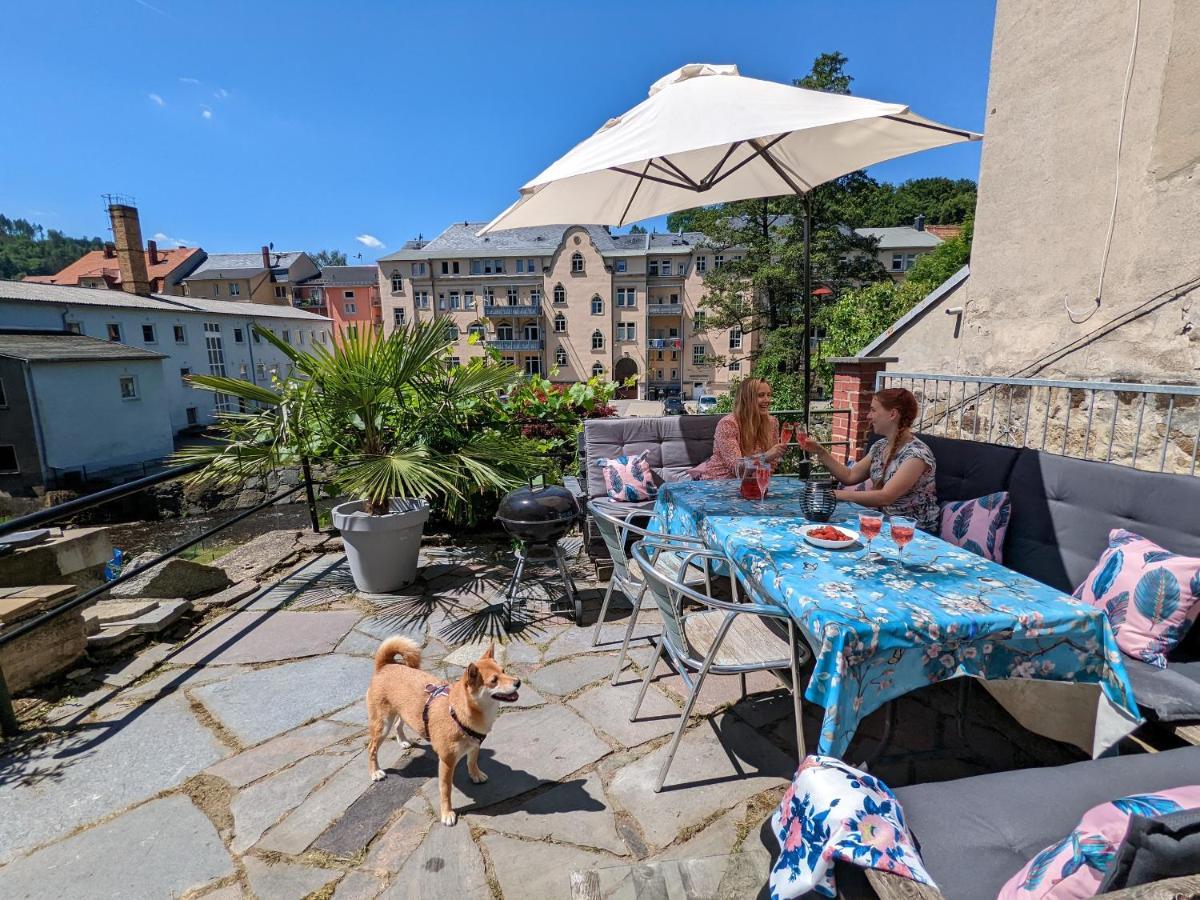 Urlaubstraum Mit Pool, Terrasse & Fluss Im Garten - Ut Apartamento Sebnitz Exterior foto